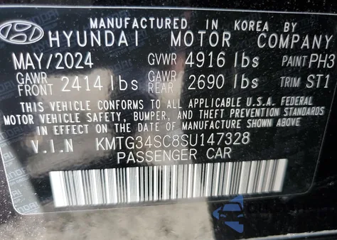 2025 Genesis G70 Base из США, поврежденный, VIN KMTG34SC8SU147328